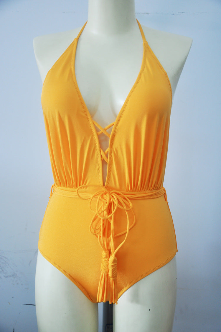 Belly Covering Gathering Swimwear Swimsuit Smart Sexy One Piece Bikini Swimsuit Bella Mia